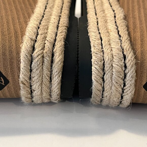 Sperry "Plush Wave" Wedge Black Leather & Jute Sandals ~ Women's Size 9.5M ~ EUC - Picture 10 of 13